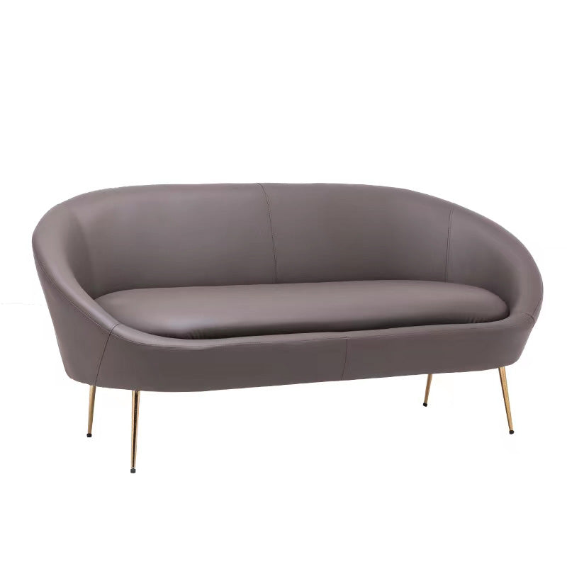 Faux Leather Sofa Mid Century Modern 30.31" High Curved Sofa Clearhalo 'furn' 'furn_sofas' 'Furniture' 'furniture_sofas' 'kitchen' 'kitchen_sofas' 'Living Room Furniture' 'Sofa' 'sofas' 4657423