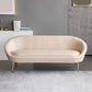 Faux Leather Sofa Mid Century Modern 30.31" High Curved Sofa Cream Clearhalo 'furn' 'furn_sofas' 'Furniture' 'furniture_sofas' 'kitchen' 'kitchen_sofas' 'Living Room Furniture' 'Sofa' 'sofas' 4657425