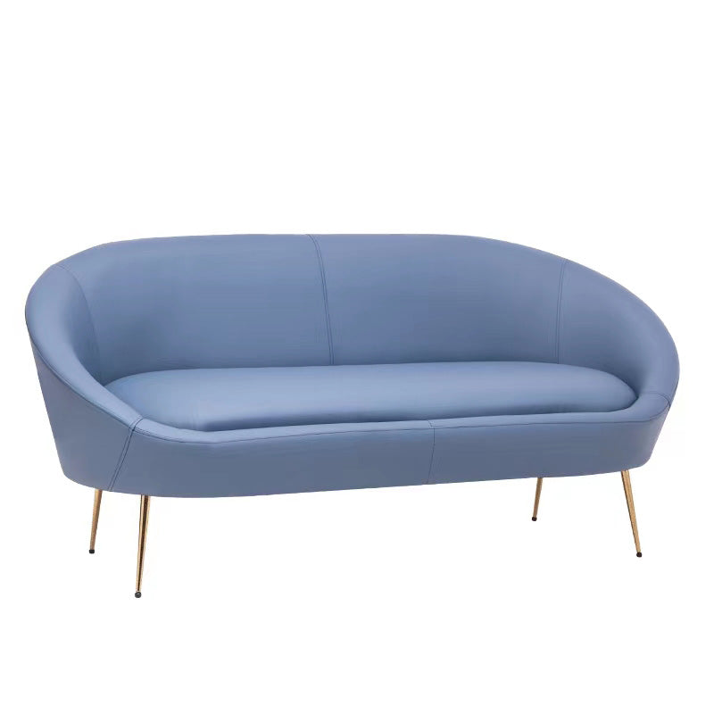 Faux Leather Sofa Mid Century Modern 30.31" High Curved Sofa Clearhalo 'furn' 'furn_sofas' 'Furniture' 'furniture_sofas' 'kitchen' 'kitchen_sofas' 'Living Room Furniture' 'Sofa' 'sofas' 4657426