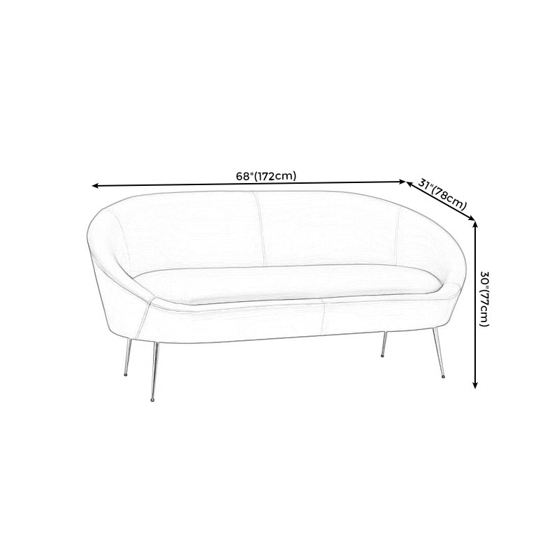 Faux Leather Sofa Mid Century Modern 30.31" High Curved Sofa Clearhalo 'furn' 'furn_sofas' 'Furniture' 'furniture_sofas' 'kitchen' 'kitchen_sofas' 'Living Room Furniture' 'Sofa' 'sofas' 4657436