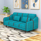 Modern Convertible Sofa Fabric Single Cushion Seat Sofa for Living Room Sky Blue 29.5"H x 87"L x 26"W Clearhalo 'Furniture' 'furniture_sofas' 'kitchen' 'kitchen_sofas' 'Living Room Furniture' 'Sofa' 'sofas' 4657439