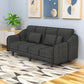 Modern Convertible Sofa Fabric Single Cushion Seat Sofa for Living Room Dark Brown Clearhalo 'Furniture' 'furniture_sofas' 'kitchen' 'kitchen_sofas' 'Living Room Furniture' 'Sofa' 'sofas' 4657441