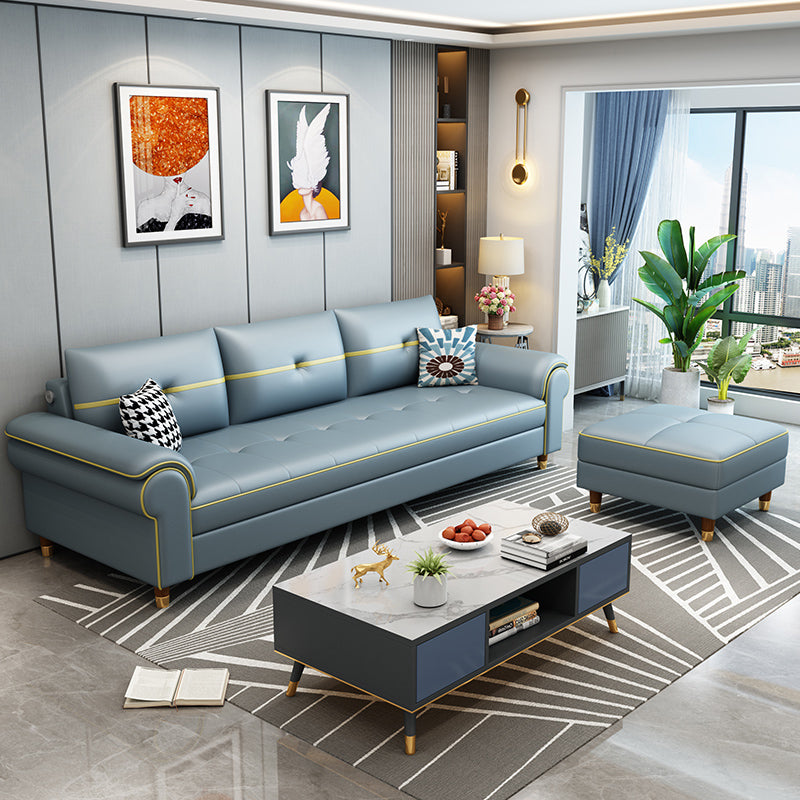 Faux Leather Modern Sofa 31.49"W Pillow Top Arm Sofa for Living Room Clearhalo 'furn' 'furn_sofas' 'Furniture' 'furniture_sofas' 'kitchen' 'kitchen_sofas' 'Living Room Furniture' 'Sofa' 'sofas' 4657471