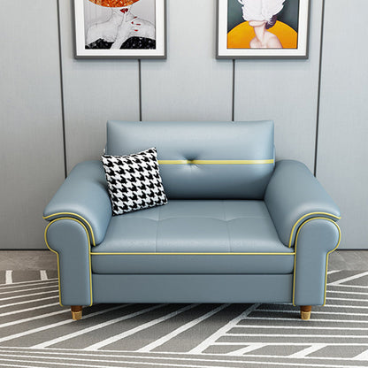 Faux Leather Modern Sofa 31.49"W Pillow Top Arm Sofa for Living Room 39"L x 31"W x 33"H Clearhalo 'furn' 'furn_sofas' 'Furniture' 'furniture_sofas' 'kitchen' 'kitchen_sofas' 'Living Room Furniture' 'Sofa' 'sofas' 4657474