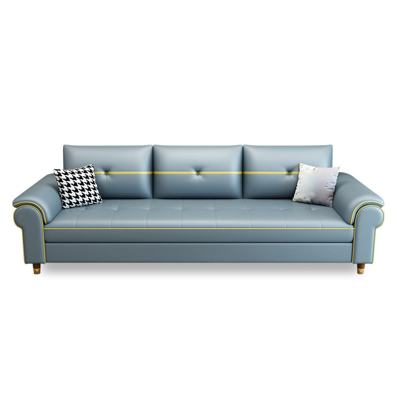Faux Leather Modern Sofa 31.49"W Pillow Top Arm Sofa for Living Room Clearhalo 'furn' 'furn_sofas' 'Furniture' 'furniture_sofas' 'kitchen' 'kitchen_sofas' 'Living Room Furniture' 'Sofa' 'sofas' 4657477