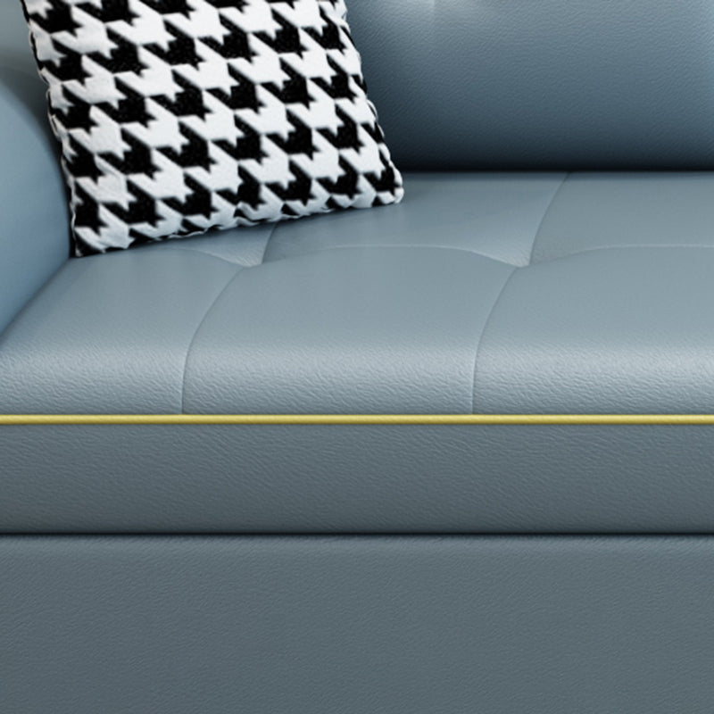 Faux Leather Modern Sofa 31.49"W Pillow Top Arm Sofa for Living Room Clearhalo 'furn' 'furn_sofas' 'Furniture' 'furniture_sofas' 'kitchen' 'kitchen_sofas' 'Living Room Furniture' 'Sofa' 'sofas' 4657481