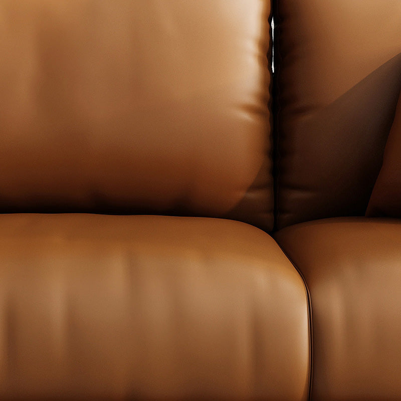 Pillow Armrest Latex Seat Imitation Leather & Leather Upholstered Rectangular Sofa Clearhalo 'furn' 'furn_sofas' 'Furniture' 'furniture_sofas' 'kitchen' 'kitchen_sofas' 'Living Room Furniture' 'Sofa' 'sofas' 4657526