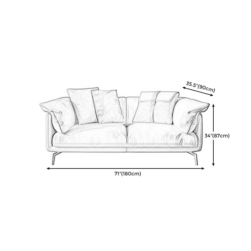 Pillow Armrest Latex Seat Imitation Leather & Leather Upholstered Rectangular Sofa Clearhalo 'furn' 'furn_sofas' 'Furniture' 'furniture_sofas' 'kitchen' 'kitchen_sofas' 'Living Room Furniture' 'Sofa' 'sofas' 4657531