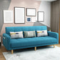 Foldable Biscuit Back Square Arm Modern Sofa with Convertible Sleeper Blue Linen Blend Clearhalo 'furn' 'furn_sofas' 'Furniture' 'furniture_sofas' 'kitchen' 'kitchen_sofas' 'Living Room Furniture' 'Sofa' 'sofas' 4657535
