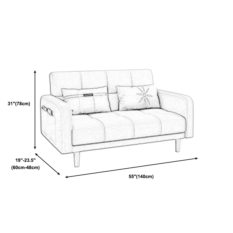 Foldable Biscuit Back Square Arm Modern Sofa with Convertible Sleeper Clearhalo 'furn' 'furn_sofas' 'Furniture' 'furniture_sofas' 'kitchen' 'kitchen_sofas' 'Living Room Furniture' 'Sofa' 'sofas' 4657554