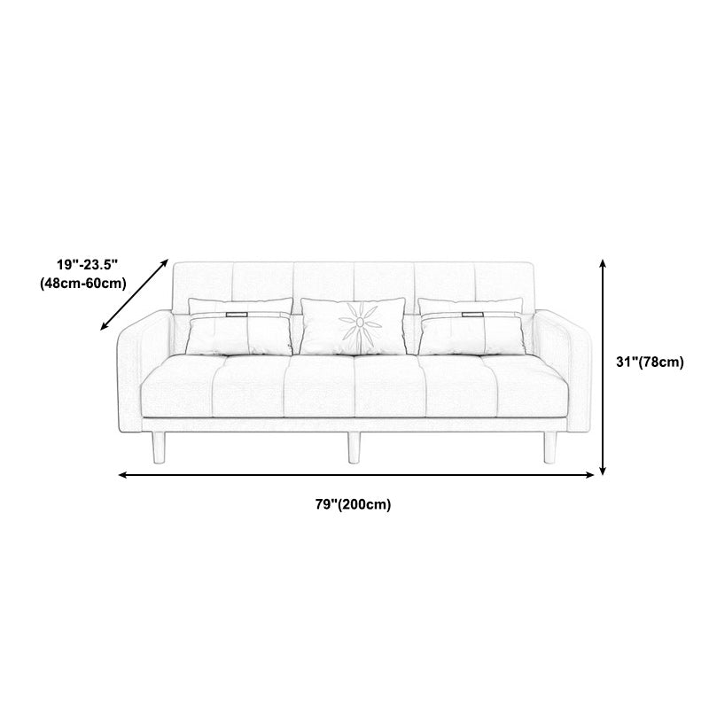 Foldable Biscuit Back Square Arm Modern Sofa with Convertible Sleeper Clearhalo 'furn' 'furn_sofas' 'Furniture' 'furniture_sofas' 'kitchen' 'kitchen_sofas' 'Living Room Furniture' 'Sofa' 'sofas' 4657556