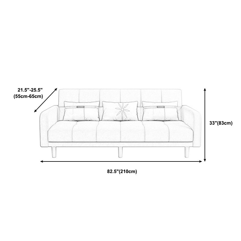 Foldable Biscuit Back Square Arm Modern Sofa with Convertible Sleeper Clearhalo 'furn' 'furn_sofas' 'Furniture' 'furniture_sofas' 'kitchen' 'kitchen_sofas' 'Living Room Furniture' 'Sofa' 'sofas' 4657559