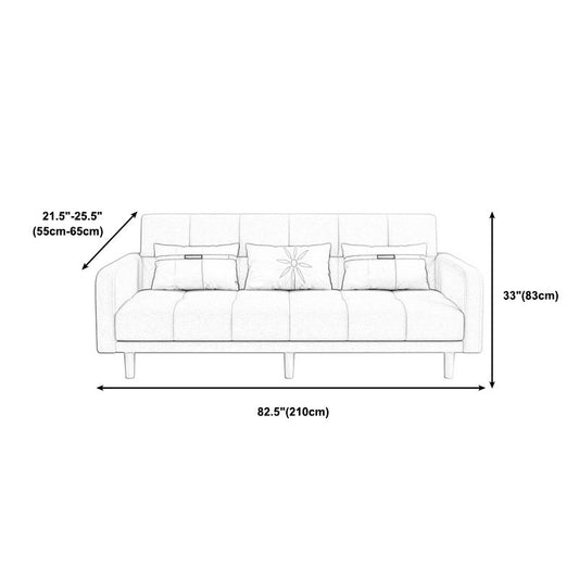 Foldable Biscuit Back Square Arm Modern Sofa with Convertible Sleeper Clearhalo 'furn' 'furn_sofas' 'Furniture' 'furniture_sofas' 'kitchen' 'kitchen_sofas' 'Living Room Furniture' 'Sofa' 'sofas' 4657559