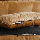Faux Leather Sofa Flared Arm Button-tufted Loose Back Sofa for Living Room Clearhalo 'furn' 'furn_sofas' 'Furniture' 'furniture_sofas' 'kitchen' 'kitchen_sofas' 'Living Room Furniture' 'Sofa' 'sofas' 4657572