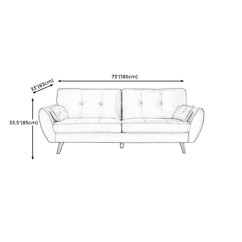 Faux Leather Sofa Flared Arm Button-tufted Loose Back Sofa for Living Room Clearhalo 'furn' 'furn_sofas' 'Furniture' 'furniture_sofas' 'kitchen' 'kitchen_sofas' 'Living Room Furniture' 'Sofa' 'sofas' 4657577