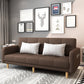 Modern Square Arm Sofa Convertible Wood Legs Biscuit Back Sofa Brown Clearhalo 'Furniture' 'furniture_sofas' 'kitchen' 'kitchen_sofas' 'Living Room Furniture' 'Sofa' 'sofas' 4657588