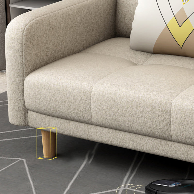 Modern Square Arm Sofa Convertible Wood Legs Biscuit Back Sofa Clearhalo 'Furniture' 'furniture_sofas' 'kitchen' 'kitchen_sofas' 'Living Room Furniture' 'Sofa' 'sofas' 4657593