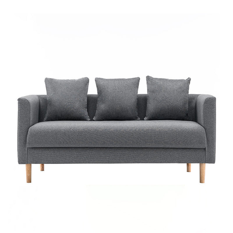 Sofa with 3 Pillows 3 Seater Polish Finish Seating for Bonus Room Clearhalo 'Furniture' 'furniture_sofas' 'kitchen' 'kitchen_sofas' 'Living Room Furniture' 'Sofa' 'sofas' 4657609