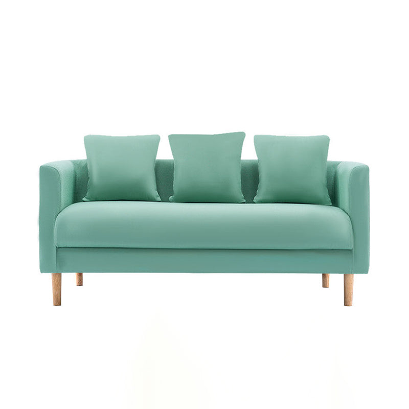 Sofa with 3 Pillows 3 Seater Polish Finish Seating for Bonus Room Mint Green Clearhalo 'Furniture' 'furniture_sofas' 'kitchen' 'kitchen_sofas' 'Living Room Furniture' 'Sofa' 'sofas' 4657610