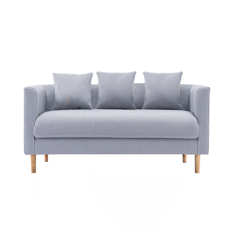Sofa with 3 Pillows 3 Seater Polish Finish Seating for Bonus Room Light Gray Clearhalo 'Furniture' 'furniture_sofas' 'kitchen' 'kitchen_sofas' 'Living Room Furniture' 'Sofa' 'sofas' 4657612