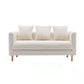 Sofa with 3 Pillows 3 Seater Polish Finish Seating for Bonus Room Off-White Clearhalo 'Furniture' 'furniture_sofas' 'kitchen' 'kitchen_sofas' 'Living Room Furniture' 'Sofa' 'sofas' 4657613