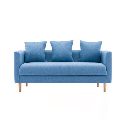 Sofa with 3 Pillows 3 Seater Polish Finish Seating for Bonus Room Blue Clearhalo 'Furniture' 'furniture_sofas' 'kitchen' 'kitchen_sofas' 'Living Room Furniture' 'Sofa' 'sofas' 4657616