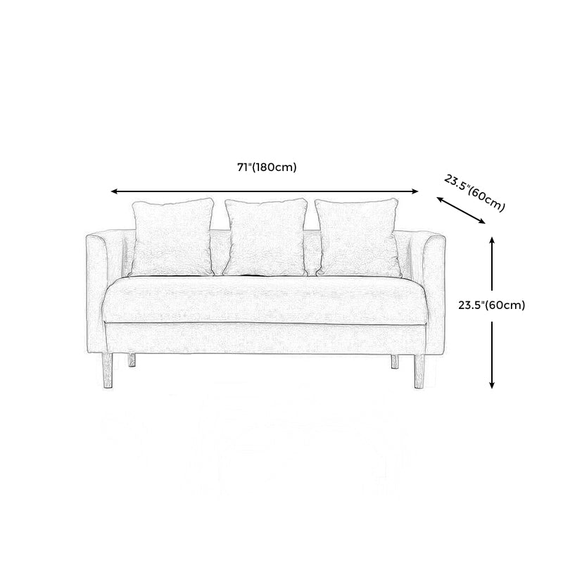 Sofa with 3 Pillows 3 Seater Polish Finish Seating for Bonus Room Clearhalo 'Furniture' 'furniture_sofas' 'kitchen' 'kitchen_sofas' 'Living Room Furniture' 'Sofa' 'sofas' 4657618