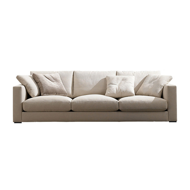 Sponge/latex Seat Filling Imitation Leather & Cotton & Linen Upholstered Rectangular Sofa Clearhalo 'furn' 'furn_sofas' 'Furniture' 'furniture_sofas' 'kitchen' 'kitchen_sofas' 'Living Room Furniture' 'Sofa' 'sofas' 4657624