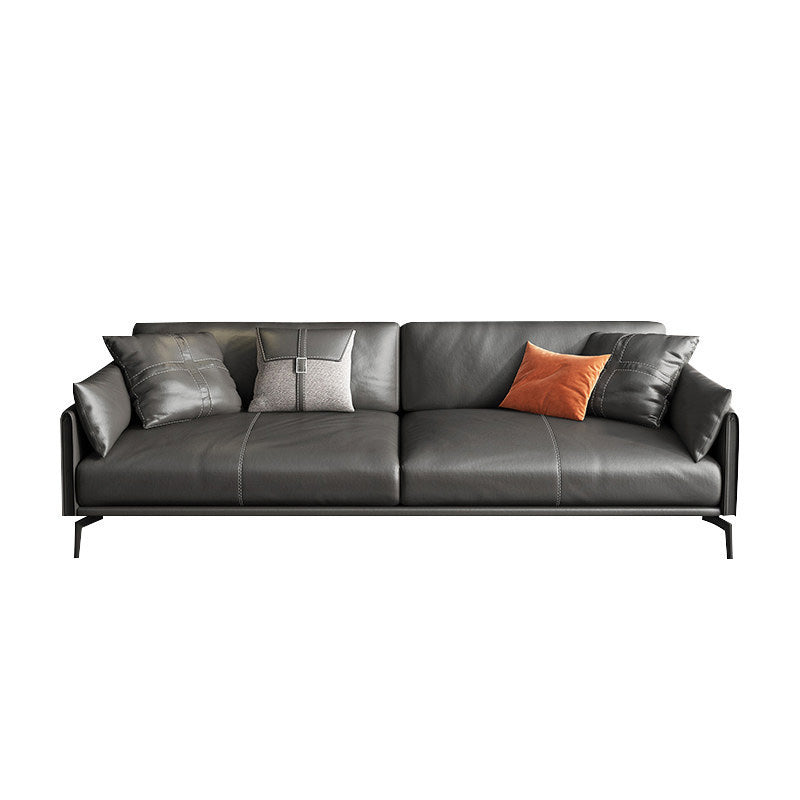 Modern Style Cushioned Armrest Padded Leather & Imitation Leather Sofa 106"L x 33.5"W x 33.5"H Clearhalo 'furn' 'furn_sofas' 'Furniture' 'furniture_sofas' 'kitchen' 'kitchen_sofas' 'Living Room Furniture' 'Sofa' 'sofas' 4657636