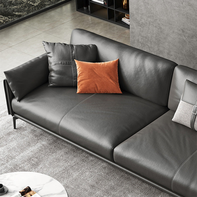 Modern Style Cushioned Armrest Padded Leather & Imitation Leather Sofa Clearhalo 'furn' 'furn_sofas' 'Furniture' 'furniture_sofas' 'kitchen' 'kitchen_sofas' 'Living Room Furniture' 'Sofa' 'sofas' 4657640
