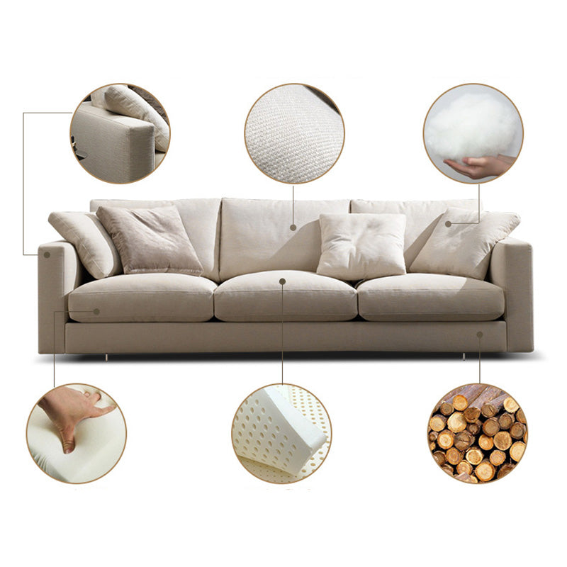 Rectangular Sofa with Pillow Back and Feather/sponge/latex Cushion Filled with Pine Frame Clearhalo 'furn' 'furn_sofas' 'Furniture' 'furniture_sofas' 'kitchen' 'kitchen_sofas' 'Living Room Furniture' 'Sofa' 'sofas' 4657653