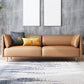 Pillow Top Arm Sofa Modernism Faux Leather 28.35-In High Sofa 81"L x 33.5"W x 28"H Brown Clearhalo 'furn' 'furn_sofas' 'Furniture' 'furniture_sofas' 'kitchen' 'kitchen_sofas' 'Living Room Furniture' 'Sofa' 'sofas' 4657657