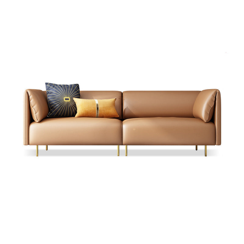 Pillow Top Arm Sofa Modernism Faux Leather 28.35-In High Sofa Clearhalo 'furn' 'furn_sofas' 'Furniture' 'furniture_sofas' 'kitchen' 'kitchen_sofas' 'Living Room Furniture' 'Sofa' 'sofas' 4657665