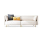 Pillow Top Arm Sofa Modernism Faux Leather 28.35-In High Sofa 96.5"L x 33.5"W x 28"H Off-White Clearhalo 'furn' 'furn_sofas' 'Furniture' 'furniture_sofas' 'kitchen' 'kitchen_sofas' 'Living Room Furniture' 'Sofa' 'sofas' 4657669