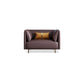 Pillow Top Arm Sofa Modernism Faux Leather 28.35-In High Sofa 37"L x 33.5"W x 28"H Coffee Clearhalo 'furn' 'furn_sofas' 'Furniture' 'furniture_sofas' 'kitchen' 'kitchen_sofas' 'Living Room Furniture' 'Sofa' 'sofas' 4657671