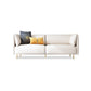 Pillow Top Arm Sofa Modernism Faux Leather 28.35-In High Sofa 81"L x 33.5"W x 28"H Off-White Clearhalo 'furn' 'furn_sofas' 'Furniture' 'furniture_sofas' 'kitchen' 'kitchen_sofas' 'Living Room Furniture' 'Sofa' 'sofas' 4657672