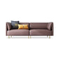 Pillow Top Arm Sofa Modernism Faux Leather 28.35-In High Sofa 96.5"L x 33.5"W x 28"H Coffee Clearhalo 'furn' 'furn_sofas' 'Furniture' 'furniture_sofas' 'kitchen' 'kitchen_sofas' 'Living Room Furniture' 'Sofa' 'sofas' 4657674