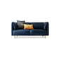 Pillow Top Arm Sofa Modernism Faux Leather 28.35-In High Sofa 59"L x 33.5"W x 28"H Dark Blue Clearhalo 'furn' 'furn_sofas' 'Furniture' 'furniture_sofas' 'kitchen' 'kitchen_sofas' 'Living Room Furniture' 'Sofa' 'sofas' 4657677