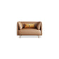 Pillow Top Arm Sofa Modernism Faux Leather 28.35-In High Sofa 37"L x 33.5"W x 28"H Brown Clearhalo 'furn' 'furn_sofas' 'Furniture' 'furniture_sofas' 'kitchen' 'kitchen_sofas' 'Living Room Furniture' 'Sofa' 'sofas' 4657679