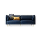 Pillow Top Arm Sofa Modernism Faux Leather 28.35-In High Sofa 81"L x 33.5"W x 28"H Dark Blue Clearhalo 'furn' 'furn_sofas' 'Furniture' 'furniture_sofas' 'kitchen' 'kitchen_sofas' 'Living Room Furniture' 'Sofa' 'sofas' 4657680
