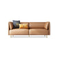 Pillow Top Arm Sofa Modernism Faux Leather 28.35-In High Sofa 59"L x 33.5"W x 28"H Brown Clearhalo 'furn' 'furn_sofas' 'Furniture' 'furniture_sofas' 'kitchen' 'kitchen_sofas' 'Living Room Furniture' 'Sofa' 'sofas' 4657681
