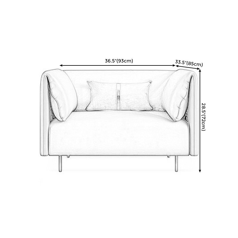 Pillow Top Arm Sofa Modernism Faux Leather 28.35-In High Sofa Clearhalo 'furn' 'furn_sofas' 'Furniture' 'furniture_sofas' 'kitchen' 'kitchen_sofas' 'Living Room Furniture' 'Sofa' 'sofas' 4657683
