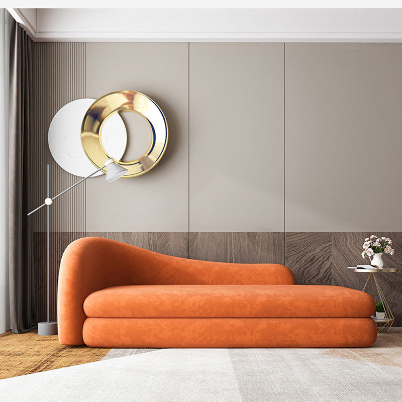 Ultra-Modern Tight Back Sofa 30.71"High Curved Tuxedo Arm Sofa for Apartment Orange Clearhalo 'furn' 'furn_sofas' 'Furniture' 'furniture_sofas' 'kitchen' 'kitchen_sofas' 'Living Room Furniture' 'Sofa' 'sofas' 4657701
