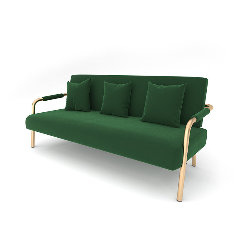 Modern Macaroon Velvet Sofa Tuxedo Arm Standard Tight Back Sofa Blackish Green Clearhalo 'furn' 'furn_sofas' 'Furniture' 'furniture_sofas' 'kitchen' 'kitchen_sofas' 'Living Room Furniture' 'Sofa' 'sofas' 4657715