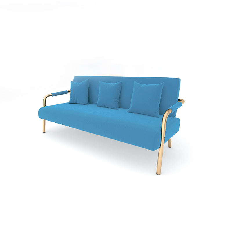 Modern Macaroon Velvet Sofa Tuxedo Arm Standard Tight Back Sofa Lake Blue Clearhalo 'furn' 'furn_sofas' 'Furniture' 'furniture_sofas' 'kitchen' 'kitchen_sofas' 'Living Room Furniture' 'Sofa' 'sofas' 4657716