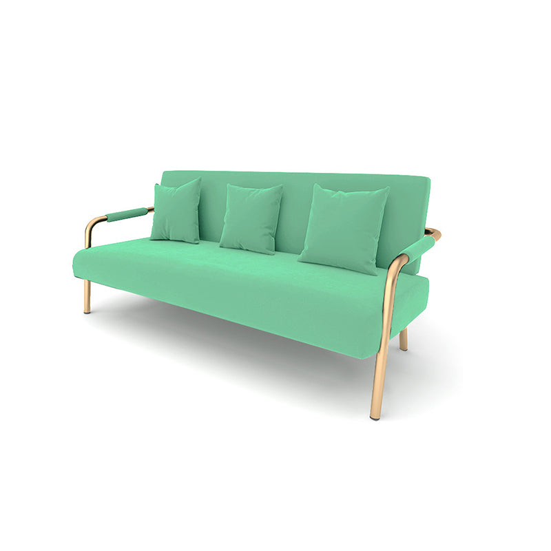 Modern Macaroon Velvet Sofa Tuxedo Arm Standard Tight Back Sofa Pea Green Clearhalo 'furn' 'furn_sofas' 'Furniture' 'furniture_sofas' 'kitchen' 'kitchen_sofas' 'Living Room Furniture' 'Sofa' 'sofas' 4657717