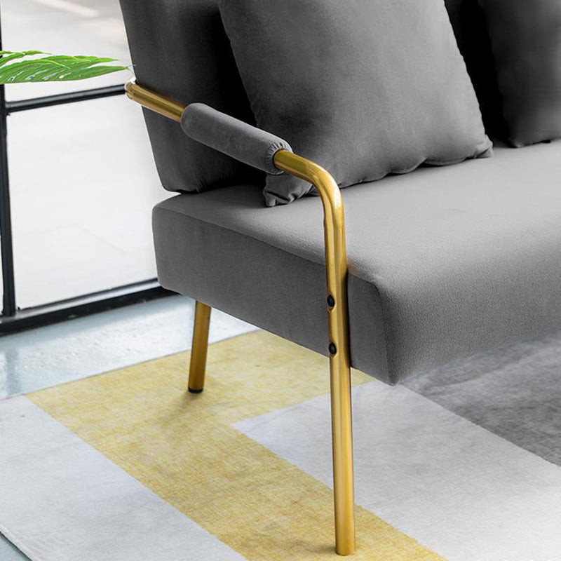 Modern Macaroon Velvet Sofa Tuxedo Arm Standard Tight Back Sofa Clearhalo 'furn' 'furn_sofas' 'Furniture' 'furniture_sofas' 'kitchen' 'kitchen_sofas' 'Living Room Furniture' 'Sofa' 'sofas' 4657718