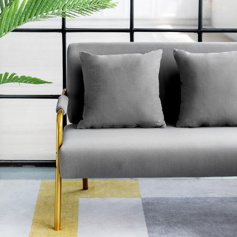 Modern Macaroon Velvet Sofa Tuxedo Arm Standard Tight Back Sofa Clearhalo 'furn' 'furn_sofas' 'Furniture' 'furniture_sofas' 'kitchen' 'kitchen_sofas' 'Living Room Furniture' 'Sofa' 'sofas' 4657720