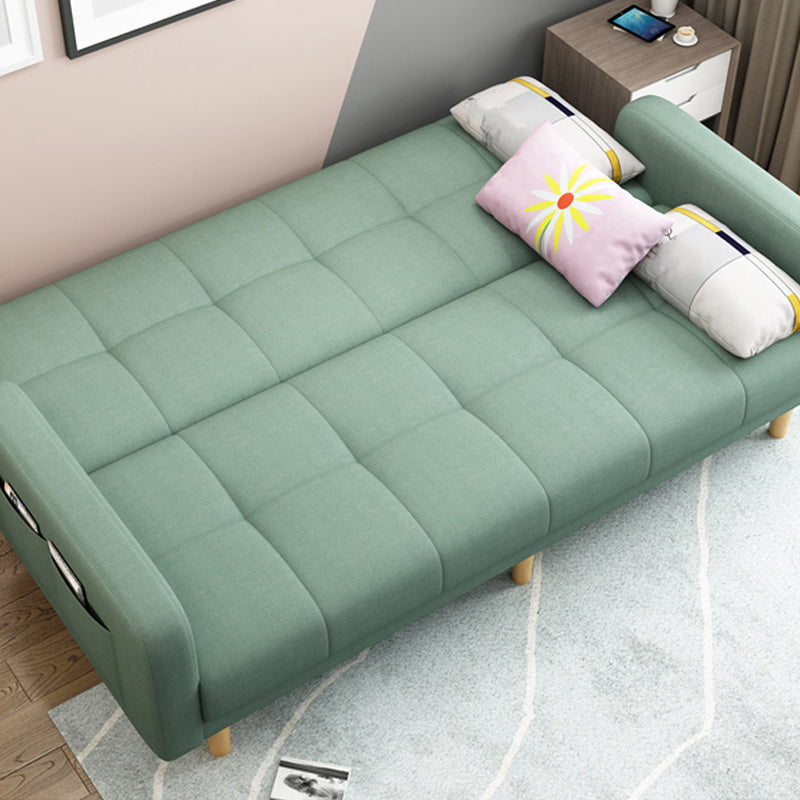Biscuit Back Square Arm Modern Sleeper with Foldable Convertible Sleeper Clearhalo 'furn' 'furn_sofas' 'Furniture' 'furniture_sofas' 'kitchen' 'kitchen_sofas' 'Living Room Furniture' 'Sofa' 'sofas' 4657727