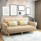 Biscuit Back Square Arm Modern Sleeper with Foldable Convertible Sleeper Beige Linen Blend Clearhalo 'furn' 'furn_sofas' 'Furniture' 'furniture_sofas' 'kitchen' 'kitchen_sofas' 'Living Room Furniture' 'Sofa' 'sofas' 4657730